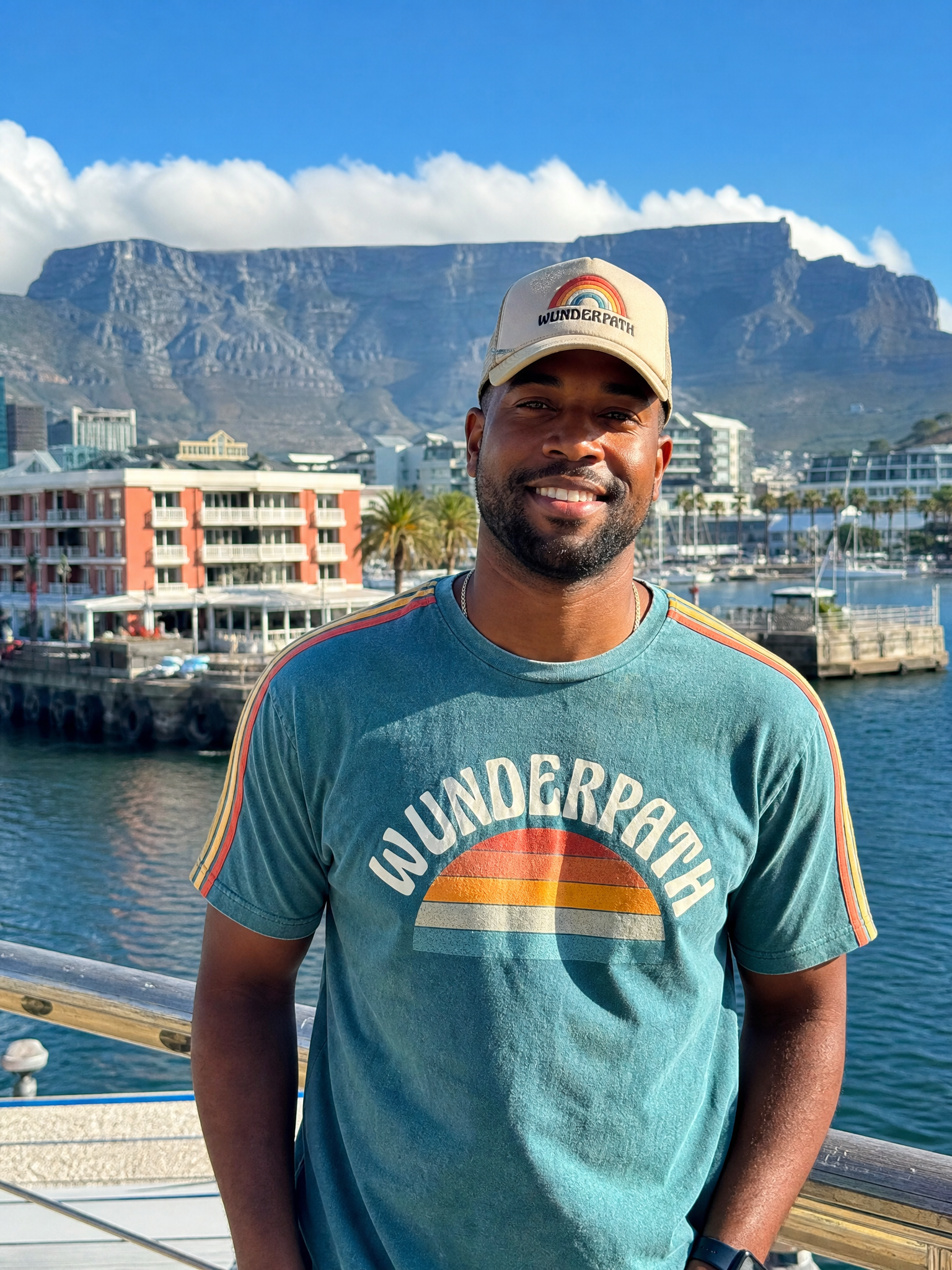 Amara D. wearing Wunderpath gear at Cape Town, South Africa