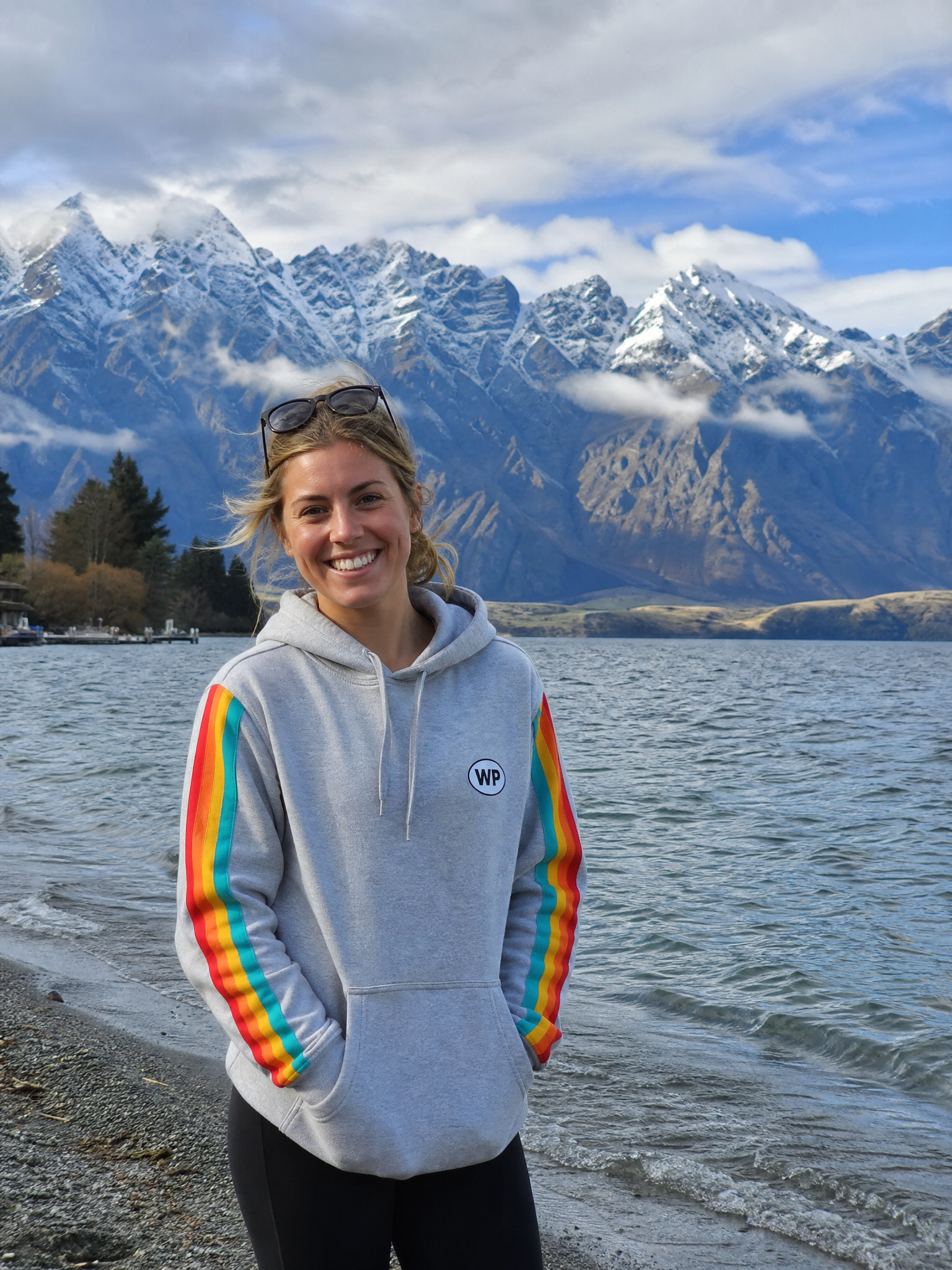 Megan W. wearing Wunderpath gear at Queenstown, New Zealand